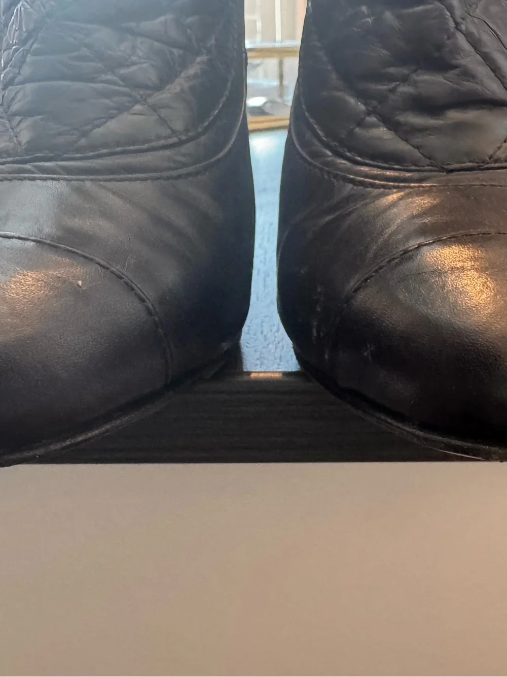 CHANEL Black Quilted Leather Ankle Booties with Side Zip
